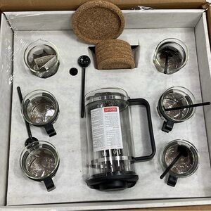Bodum Black Coffee French Press Set with Cups Spoons & Accessories